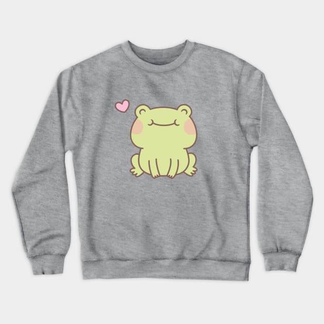 Cute Happy Little Frog Crewneck Sweatshirt by rustydoodle